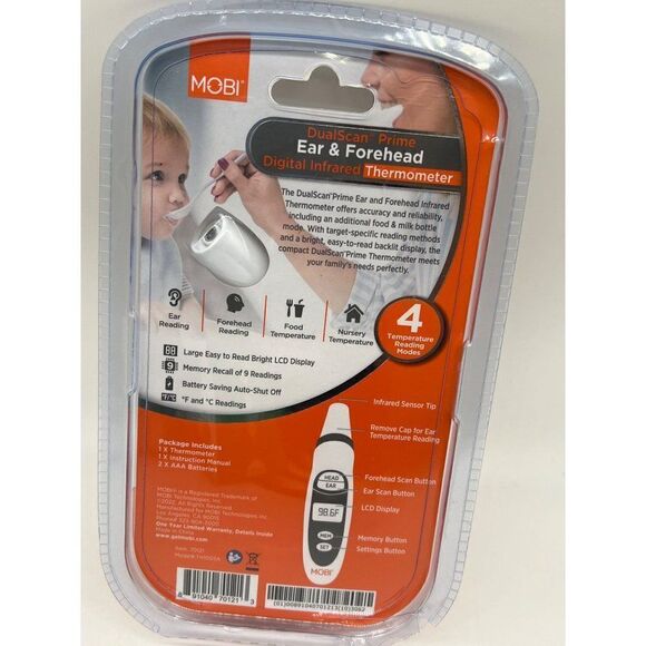 Mobi Dual Scan Prime Ear & Forehead Digital Infrared Thermometer - Picture 2 of 5